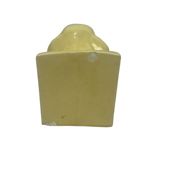 Vintage Yellow Ceramic Dog Head Figurine Made In USA With Distressed Finish - Picture 4 of 8